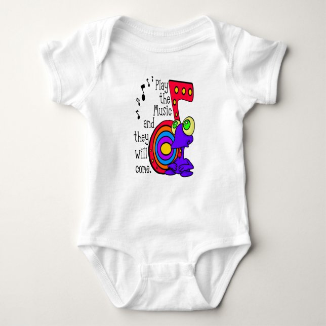 Spela musiken... Baby Bodykostym T Shirt (Framsida)
