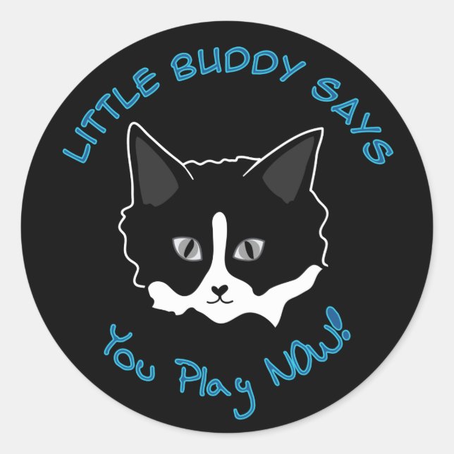 Spela nu! Fäst Runt Klistermärke (Framsida)