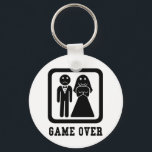 Spela över | Bachelor Stag Party Gift (Black/White Nyckelring<br><div class="desc">Är han gifta sig? Stackars honom, gav över... Ge dig själv den här gåvan från fantastisk till brudgummen, det är roligt och verkligen står ut med den vita designen på svart bakgrund eller vice versa. Det är perfekt för bachelor och stoppa party, duschar, namn! Underbar vit på svart tittar nyckelring,...</div>
