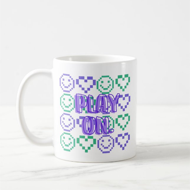 Spela på & Gaming stil Pixelerade element Kaffemugg (Vänster)
