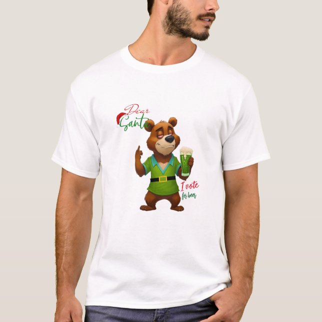 Spela på Ord Bear och Bear Funny jultomten T Shirt (Framsida)