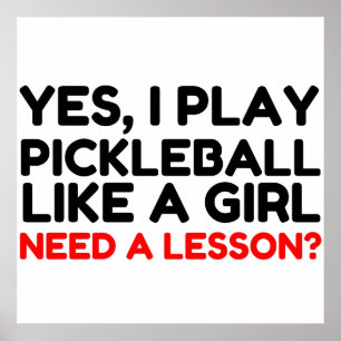 Spela Pickleball som en flicka behöver lektion Poster