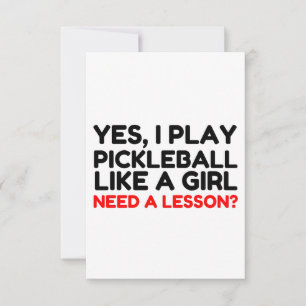 Spela Pickleball som en flicka behöver lektion Tack Kort