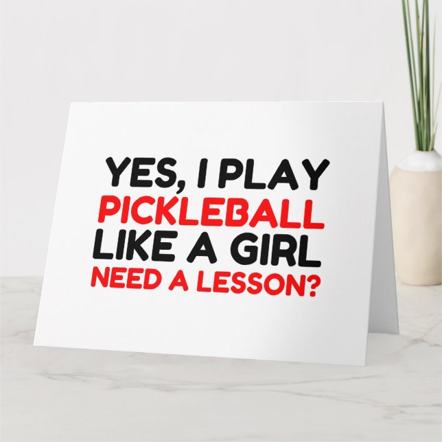 SPELA PICKLEBALL SOM EN GIRL BEHÖVER EN LESSON TACK KORT (Framsida)