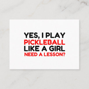 SPELA PICKLEBALL SOM EN GIRL BEHÖVER EN LESSON VISITKORT