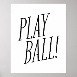 Spela roligtar av svart i boll baseball Player Poster