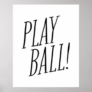 Spela roligtar av svart i boll baseball Player Poster