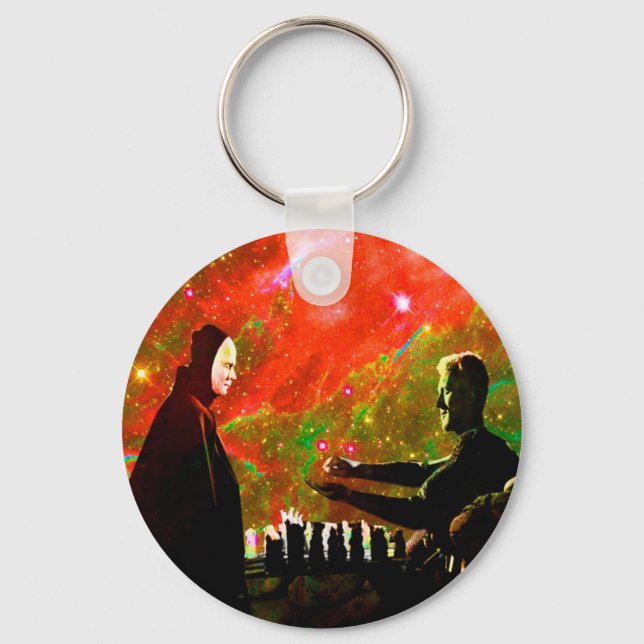 Spela schack med döden nyckelring (Framsida)