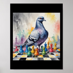 Spela schack med en pieduxetikett poster