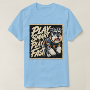 Spela Smart Spela Snabbt Schnauzer Fotboll Konst T Shirt