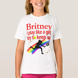SPELA SOM EN GIRL PERSONALIZE TENNIS PLAYER T SHIR T-SHIRT