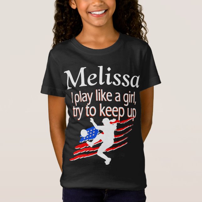 SPELA SOM EN GIRL PERSONLIG SOCCER GIRL T SHIRT (Framsida)