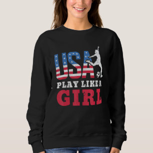 Spela Som En Tjej Amerikansk Flagga Usa Fotboll Sp T Shirt