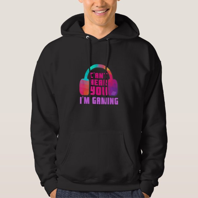 Spela spel i spel för spelvideospel utan att lyssn hoodie (Framsida)
