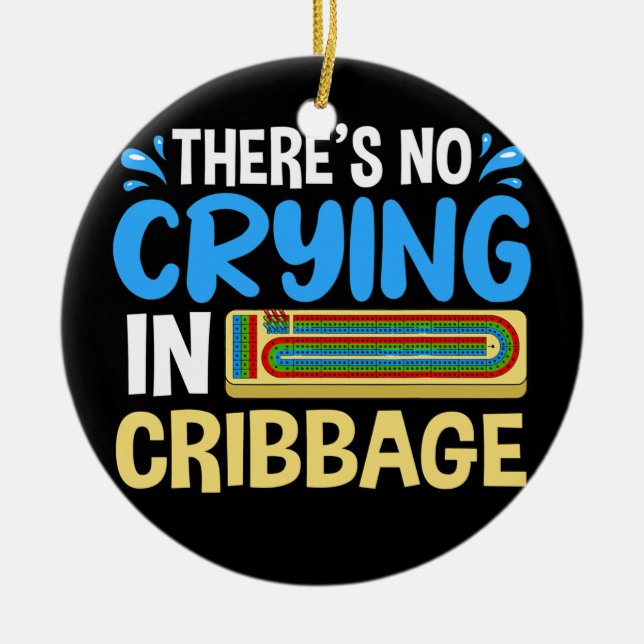 Spela spel på Cribbboard Player Card Regler Crib P Julgransprydnad Keramik (Framsidan)