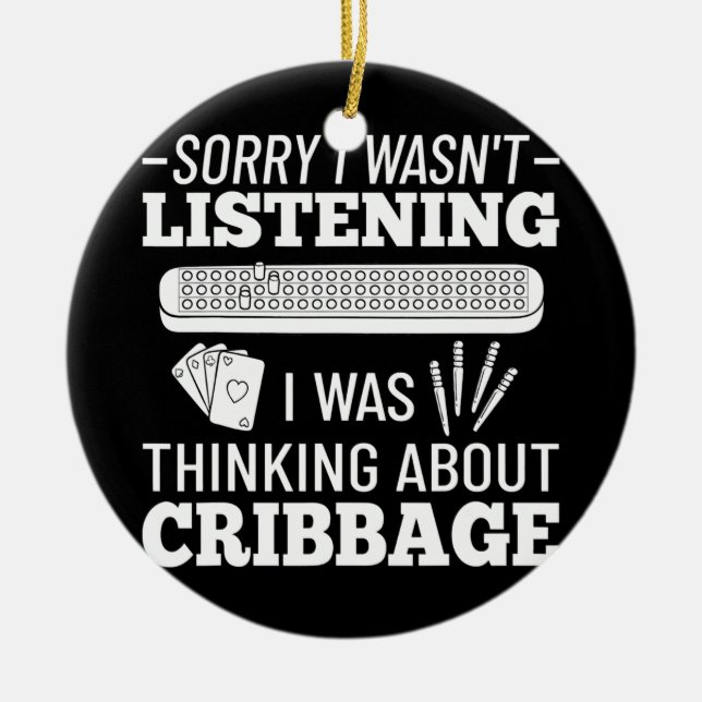 Spela spel på Cribbboard Player Card Regler Crib P Julgransprydnad Keramik (Framsidan)