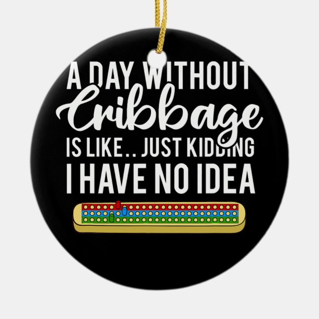 Spela spel på Cribbboard Player Card Regler Crib P Julgransprydnad Keramik (Framsidan)