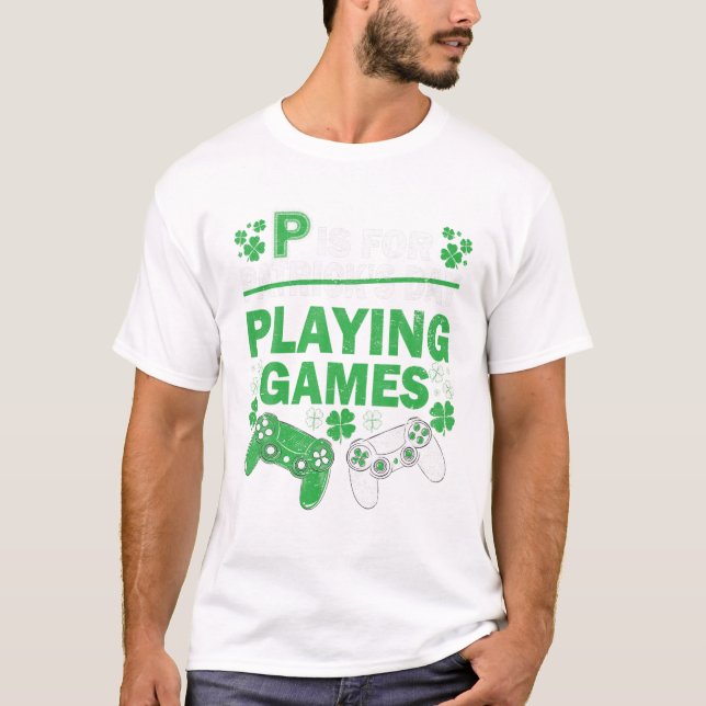 Spela spel St patricks day T Shirt (Framsida)
