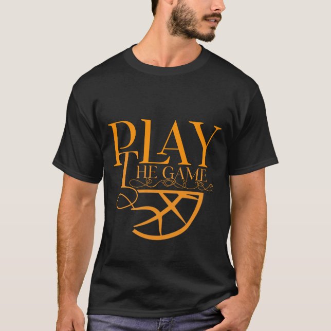 Spela Spelet Basketboll Abstrakt Sport T-Shirt (Framsida)