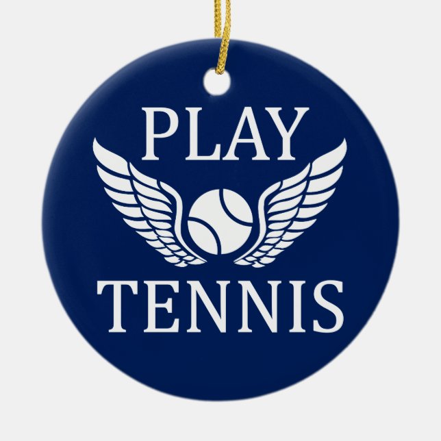 Spela tennis julgransprydnad keramik (Framsidan)