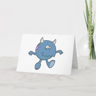 spela tuff, blåaktig monstervän kort