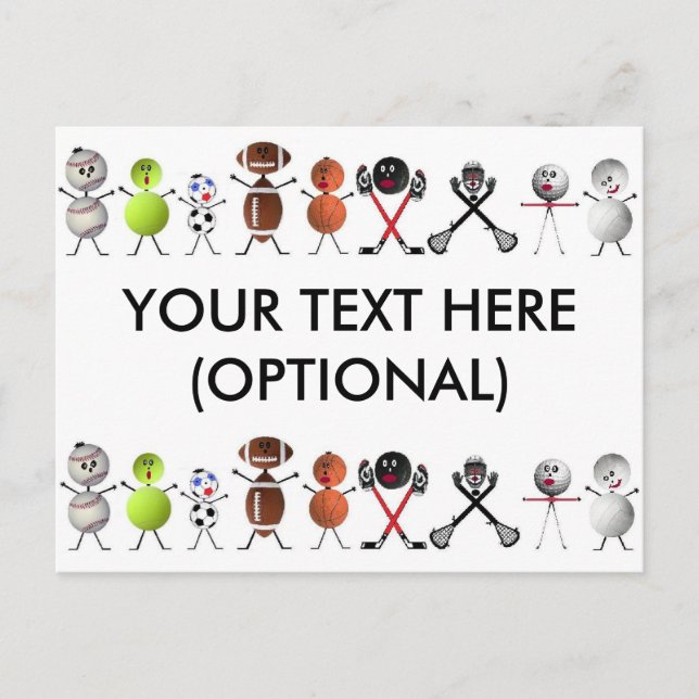 Spela upp alla sporter vykort (Framsida)