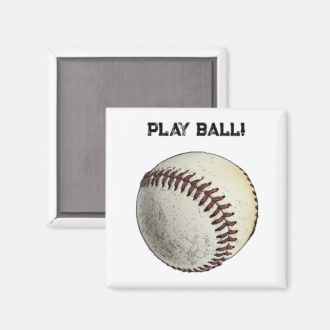 Spela upp basket Boll - Batter upp sport Magnet (Front/Back)