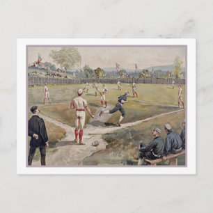 Spela upp basket Louis Prang Antique Skriv ut 1887 Vykort