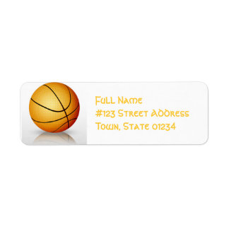 Spela upp basketbollens e-postetiketter returadress etikett