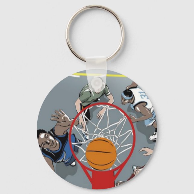Spela upp basketbollens nyckelkedja nyckelring (Framsida)