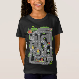 Spela upp bilar på Pappa back Play Mat Car Tävling T Shirt