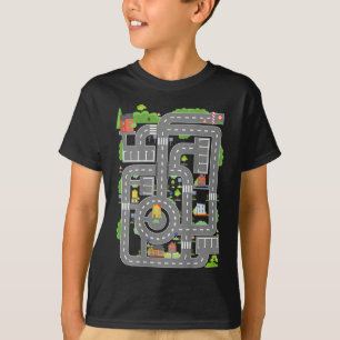 Spela upp bilar på Pappa back Play Mat Car Tävling T Shirt
