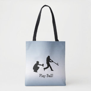 Spela upp Boll Blue Baseball Sports Tote Bag Tygkasse