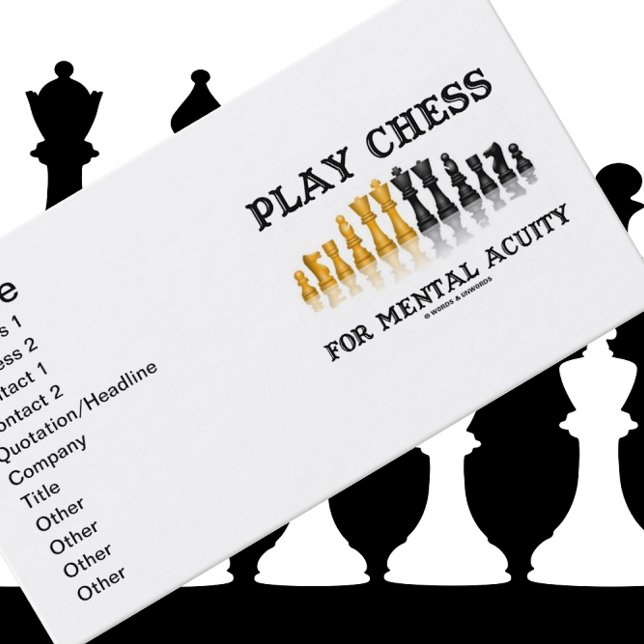 Spela upp chassi för tandläkning (reflekterande sc visitkort (Business card for any chess player or chess teacher featuring sound chess advice.)