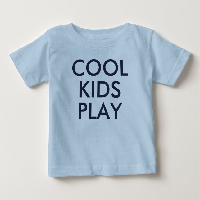 Spela upp coola-barn | Kids Blue Cute Baby Tshirt Tee (Framsida)