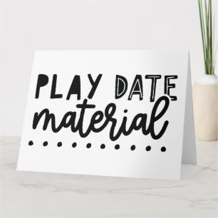 Spela upp datummaterial, roligt cute-citattecken, kort