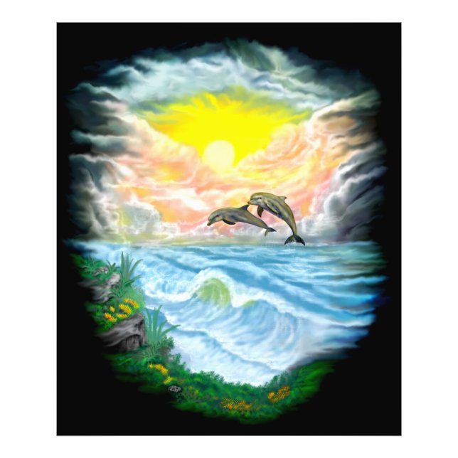 Spela upp delfiner i Sunshine Fototryck (Framsidan)