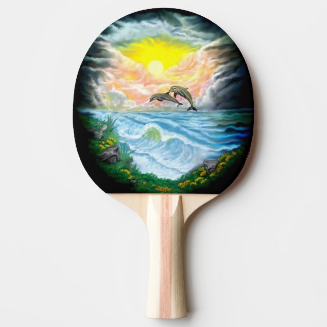 Spela upp delfiner i Sunshine Pingisracket (Framsidan)