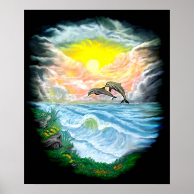 Spela upp delfiner i Sunshine Poster (Framsidan)