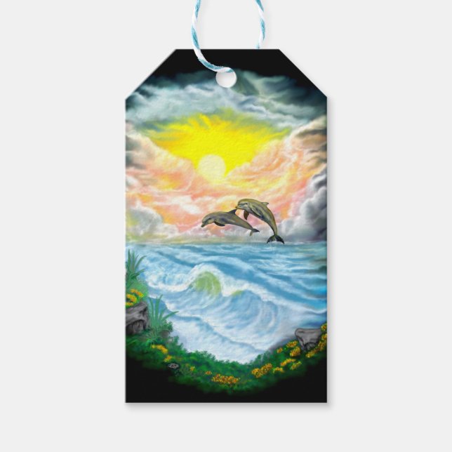 Spela upp delfiner i Sunshine Presentetikett (Framsidan)