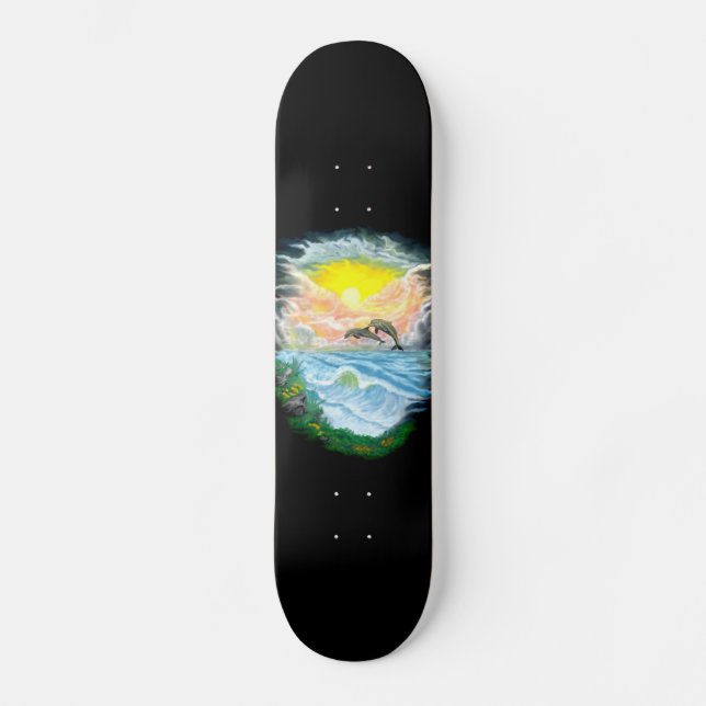 Spela upp delfiner i Sunshine Skateboard Bräda 19,5 Cm (Framsida)