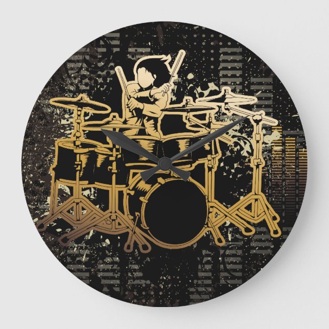 Spela upp Drums Clock Stor Klocka (Framsida)
