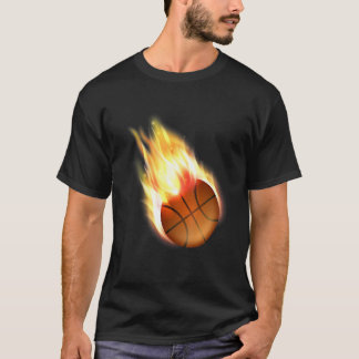 Spela upp eldmotiv för basketboll t shirt