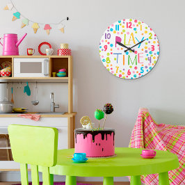 Spela upp färgade barn Crayon Circles Square Wall Fyrkantig Klocka