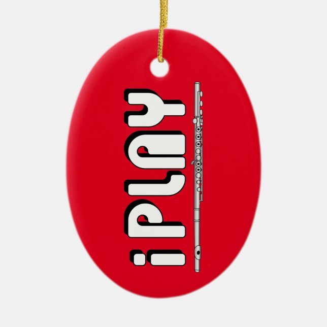 Spela upp flute julgransprydnad keramik (Framsidan)
