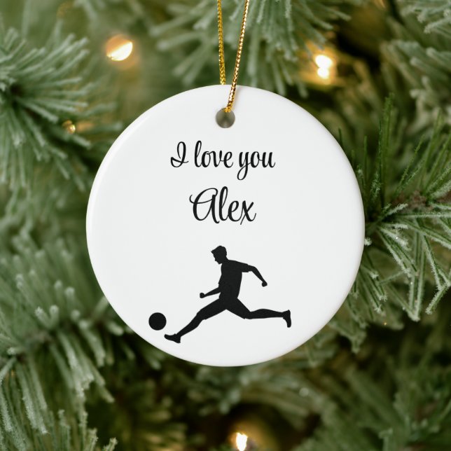 Spela upp fotbeskärningsgrafik svart julgransprydnad keramik (Träd)