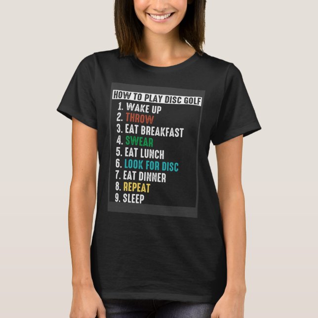 Spela upp Golf Frisbee Folf Disk Golfing Da T Shirt (Framsida)