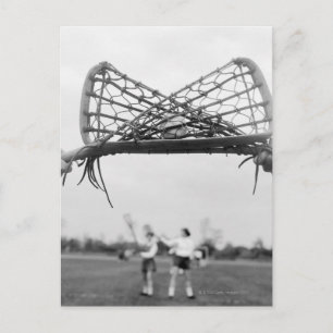 Spela upp i ett lacrosse-team med ritningen.Två Vykort