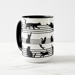 Spela upp katter Piano Notes Party-kaffe Mugg