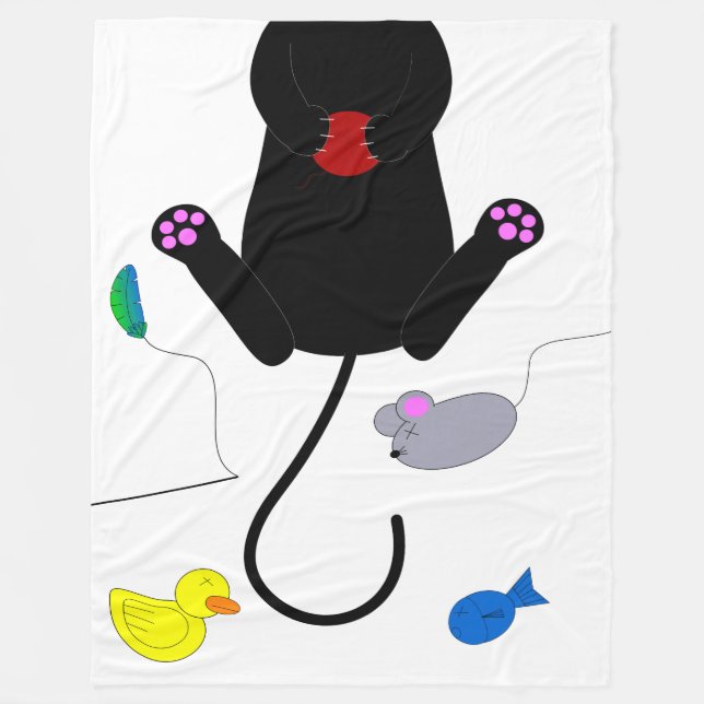 Spela upp Kattunge Fleecefilt (Framsidan)